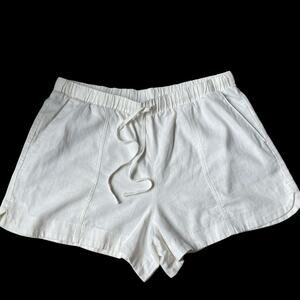 Universal Thread Linen Blend Shorts Women XL White Elastic Waist Coastal NWT
